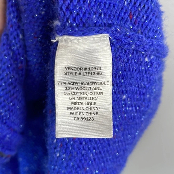 NORTHERN REFLECTIONS 90’s Vibe Sapphire Knit Embroidered Wool Sweater Vest L - Picture 7 of 10